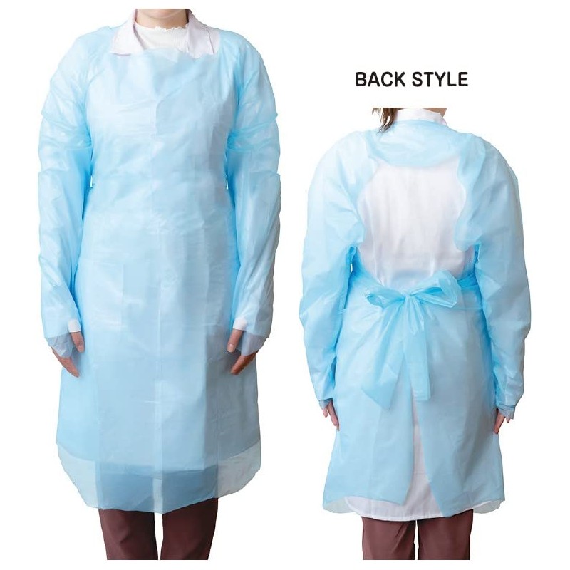 [SDGs Compatible] Reliable Amano Apron with Sleeves, Plastic Gowns, Disposable,