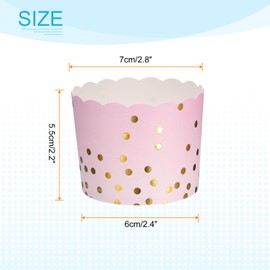 sourcing map 50Pcs Colorful Paper Baking Cups 6oz Cupcake Wrappers Scalloped Muffins Liners Disposable Greaseproof Containers for Birthday Party, Gradient Pink
