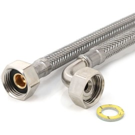 Reinforced hose 1/2 inch nut x 1/2 inch nut bend (DN8) for drinking or utility water