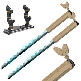 QLT Demon Slayer Swords Sets for Adults and Kids, STEM 40in Hashibira Inosuke Sword Building Block with Scabbard and Stand, Japan Anime Sword Building Toy Katana Gift, 771 Pccs