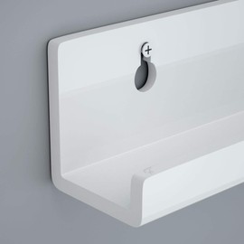 NIUBEE Acrylic Record Rack Wall Mount LP Album Cover Stand for Display, Length 11.8 inches (30 cm), Easy Installation (White, 6)