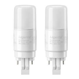 Silverlite 5w(13w CFL Equivalent) LED Stick PL Bulb GX23-2 Pin Base, 500LM, Daylight(4000k), Driven by 120-277V and CFL Ballast, UL Classified, 2 Pack