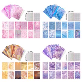 112 Sheets Glitter Scrapbook Paper, 8 Pack Mixed Special Paper with Glitter Film Assorted Set for DIY Scrapbooking Planner Bullet Junk Journal Supplies Decor Collage Background 4.4x6.5 Inch