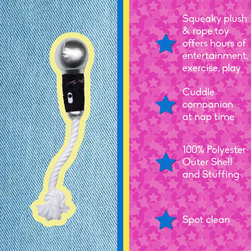 Doggy Parton Black Microphone Toy - O/S