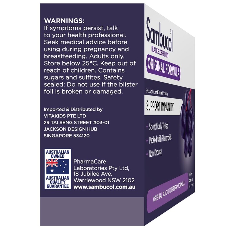 Sambucol Cold and Flu 24 Capsules, 24 count, Pack of