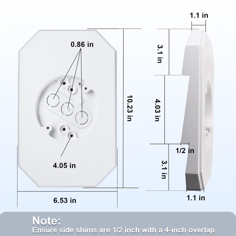 SDRZJX White Vinyl Siding Mounting Block with Built-in Electrical Box