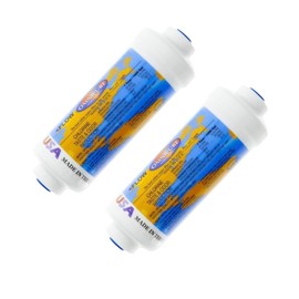 IPW Industries Inc-Omnipure - (K2340-KK) - 6" x 2" T40 GAC Coconut Carbon Inline Filter 3/8" OD Quick Connect 2 Pack