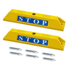 Car Stopper for Garage Parking Stopper Parking Aid Parking Block Garage Car Stop Indicator Stoppers for Vehicle Parking Stops Parking Assist - Made of Aluminum Alloy - 2 Pack - Yellow