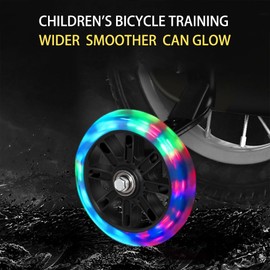Nakazawa Adjustable Training Wheels for Bike Fits 12/14/16/18/20 Inch Bikes Bicycle Training Wheels for Stabilizer Training,When the wheels touch the ground, they emit colored lights