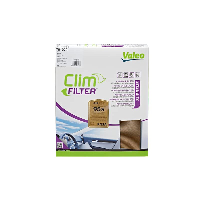 VALEO 701029 Filter Interior Air Protect Max Polyphenol with Activated
