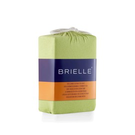 BRIELLE Children's Premium Jersey Fitted Sheet, 100% Combed Cotton, 145 g/m², Oekotex Certified, 70 x 140 cm Mattress Height, Light Green