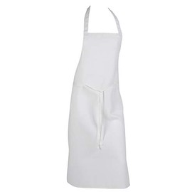 Classic Home Store Professional 100% Cotton Bib Apron Full Length Catering Bar Kitchen Pinny White (Pack of 1)