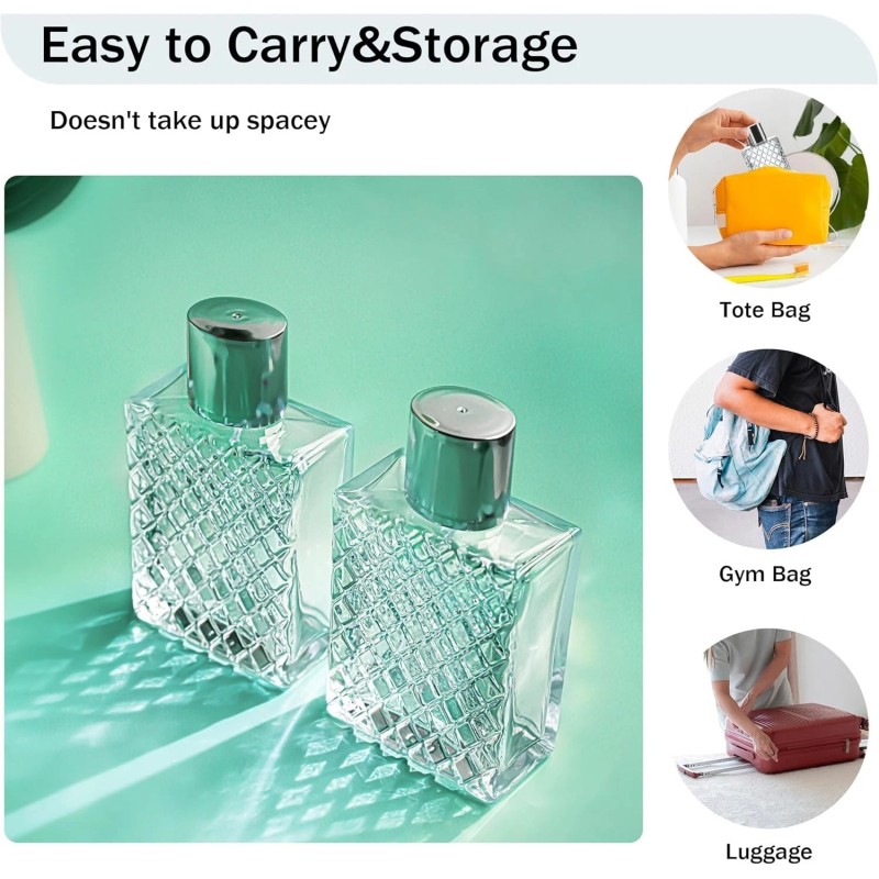 YU FENG 2 Pack Refillable Glass Perfume Bottles 100ml –