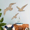 ANBOO Maritime Dekoration Holz 3er-Set – Wanddeko mit Möwen in