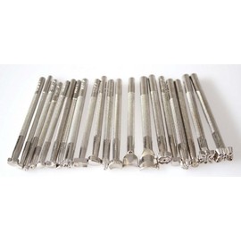 Leathercraft Carving Engraving, Set of 20, Flowers, Butterflies, Leaves, Drops, Silver, Leather Carving, Handicrafts, DIY Tools, Engraving Sticks