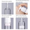 Qeuly 3 Pack Airless Pump Bottles Travel Size Pump Bottle