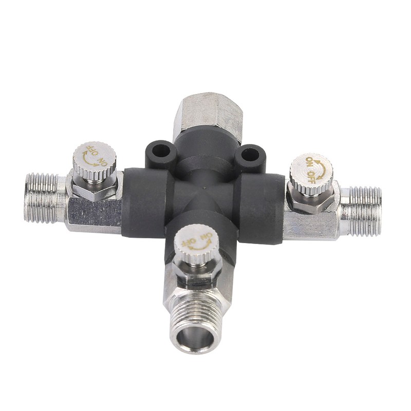 1/8 Three Way Adjustable Metal Air Hose Splitter Airbrush Fitting
