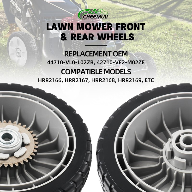 CheeMuii HRR216 Lawn Mower Front Wheels Kit 2 Pcs Front