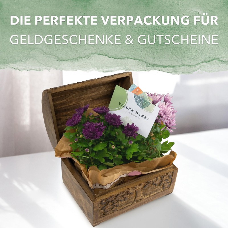 Kunstversteck Treasure Chest Tree of Life Solid Wooden Box Decorative