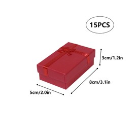 Nideen 15 Pack Jewellery Gift Boxes, 8x 5x 3cm Small Gift Boxes for Jewellery Rings Earrings Necklace, Jewellery Display Boxes Packaging Boxes, Red