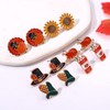 Thanksgiving Stud Earrings for Women Enamel Pumpkin Candy Corn Fall