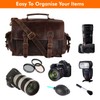 Leather Messenger Bag for Camera, Camera Bag for DSLR Cameras,