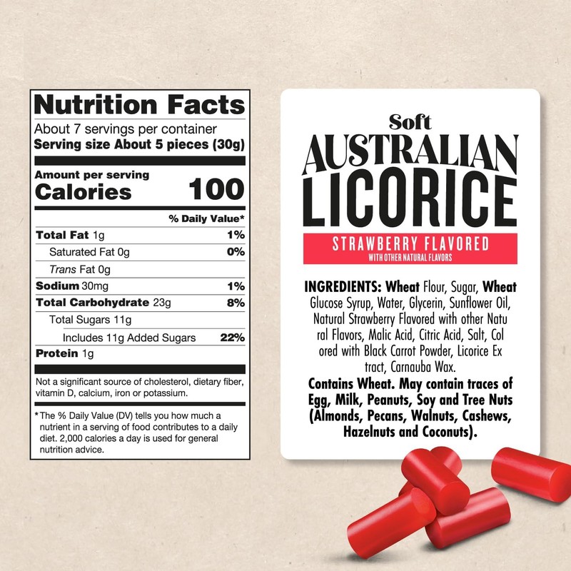 Darrell Lea Soft Australian Licorice, Non-GMO, No Palm Oil, Plant