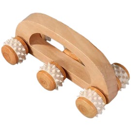 Mikinona Household Wooden Massage Roller Handheld Back Massager for Muscle Relief Durable Material for Aches Pains for Neck Legs Body