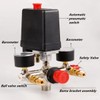 90-120PSI Air Compressor Pressure Switch Manifold Regulator Gauges Air Compressor