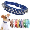 Spiked Dog Collar for Small Dogs Soft PU Leather Spike