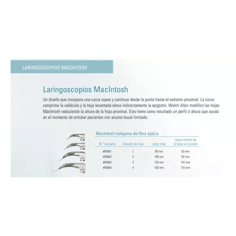 Welch Allyn Laringoscopio Welch Allyn Curvo Macintosh Fibra Optica #3