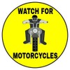 U.S. Custom Stickers Watch for Motorcycles Yellow Circle Sticker 8