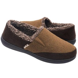 Zigzagger Men's Zermatt Wool-Blend Loafer Slippers with Memory Foam Indoor, Coffee, 8 US