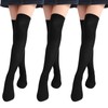 Candcamp 3 Pairs Black Thigh High Socks,Knee High Socks 45