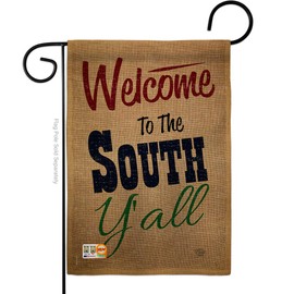 Southwest Welcome To The South Y'all Garden Flag Regional Desert Cactus Country Succulent Particular Area Small Decorative Gift Yard House Banner Double-Sided Made In USA 13 X 18.5