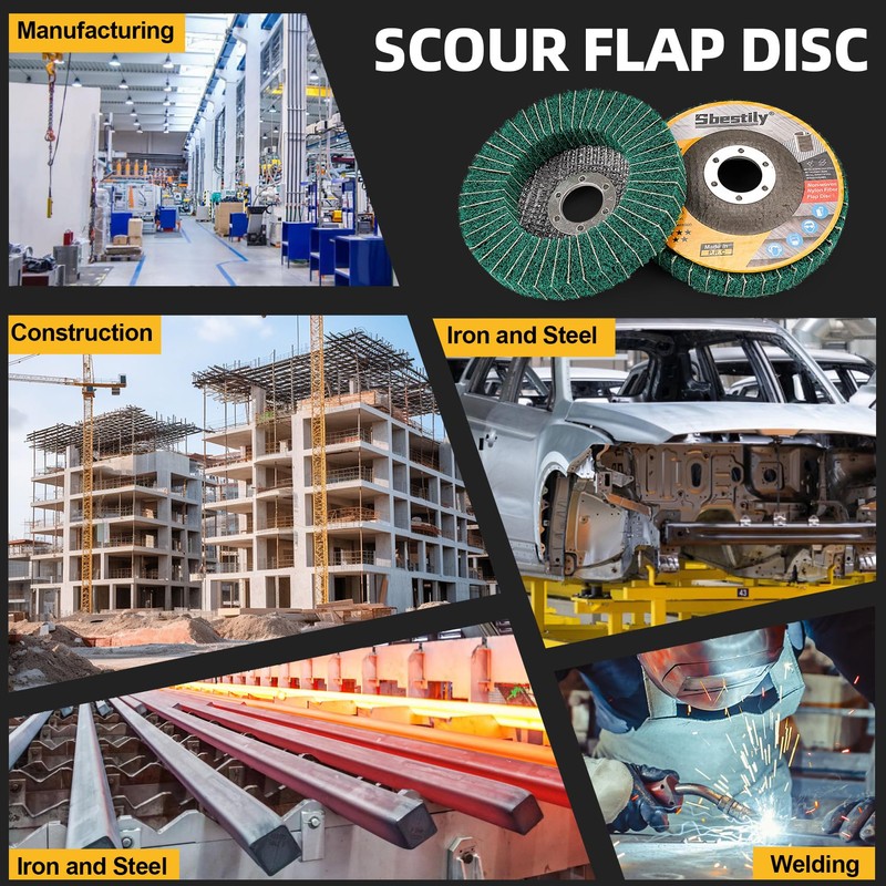 Sbestily 10Pcs 120 & 240 Grit Scour Flap Disc 4