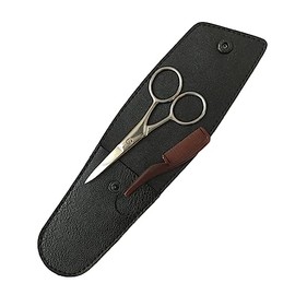 MERRYHAPY Beard Scissors Set for Men Eyebrow Trimmer Kit Stainless Steel Scissor with Comb Travel Bag