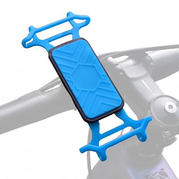SUKOUSRAM Bicycle Phone Mount, Silicone Handlebar Phone Holder with Bracket,
