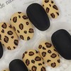 Black Leopard Matte Handmade Nail Tips - Oval L /
