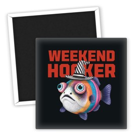 Weekend Hooker Angeln - Kühlschrankmagnet bunte Fisch Deko - Angler Geschenk - Magnet Deko Angeln - Fisch-Magnet für Kühlschrank - kreative Kühlschrankmagnete - Angeln Fanartikel