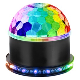 Showlite PBM-9 Mini Party Ball - Small RGB LED Disco Ball for Parties, Bars and Mobile DJs - Disco Lamp with USB Power Supply - Music Controlled Light Effect - Disco Light for Children