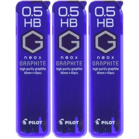 Pilot Mechanical Pencil Refills Neox Graphite 0.5mm HB, 40 Count (HRF5G-20-HB) - Pack of 3