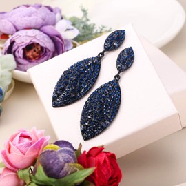 EVER FAITH Women's Earrings Crystal Hollow Water Drops 2 Leaves Art Deco Vintage Bridal Stud Earrings Ear Jewellery Clear Silver Tone, Crystal, Cubic Zirconia