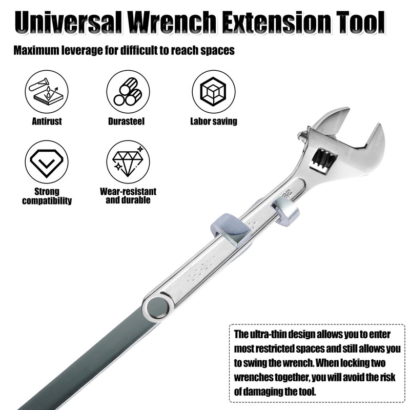 Abizarch 15 Inch Wrench Extender Tool Bar, Extension Wrench Torque