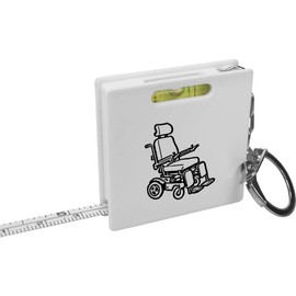 Azeeda 'Electric Wheelchair' Keyring Tape Measure/Spirit Level Tool (KM00036389)