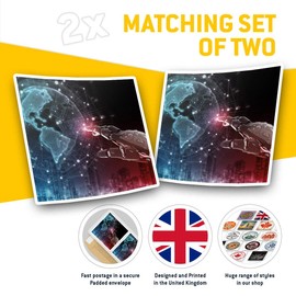 Square Stickers (Set of 2) 7.5cm - Robot Technology Science Fun Laptop Tablet Luggage Scrapbook #2403