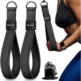 Tricep Rope  Attachment Handles for Gym, 13inch Exercise Handles, Tricep Pull Down Attachments Rope for Pilates, Yoga, Strength Trainer, , Stretch, - Color: Black