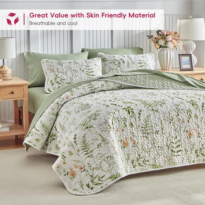 Floral Quilt Set 3 Piece Flower Quilt Sets Queen Size