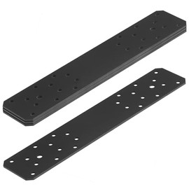 heneng 4 Pcs Flat Mending Plates for 4x4 Post, 16" x 3-1/4", Straight Piling Support Strap Tie Bracket for Wooden House, Pergola,Truss Framing, 12 Gauge