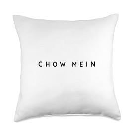 Chow Mein Cook. Funny Chinese Food Lover Idea Chow Mein Chicken Lovers Modern, Contemproary Font Design Throw Pillow, 18x18, Multicolor